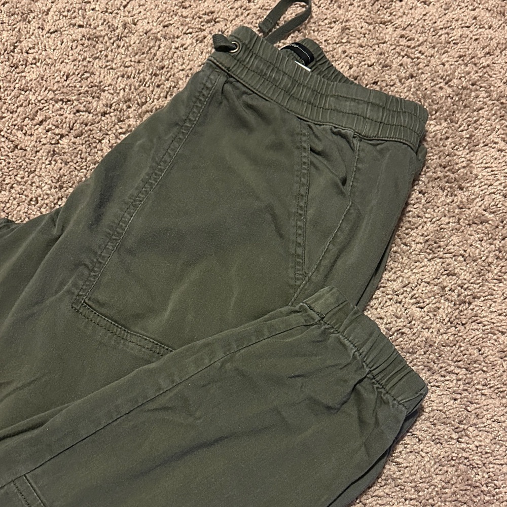 Women's Olive Green Drawstring Jogger Pants